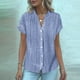 thumbnail image 5 of Camisa de Manga Corta con Cuello en V para las Mujeres, Blusa de Verano Elegante Y de Moda en Poliéster Suave Ligero, 5 of 6