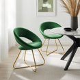thumbnail image 3 of Modway Nouvelle 19" Velvet Dining Chairs in Gold/Emerald Green (Set of 2), 3 of 9