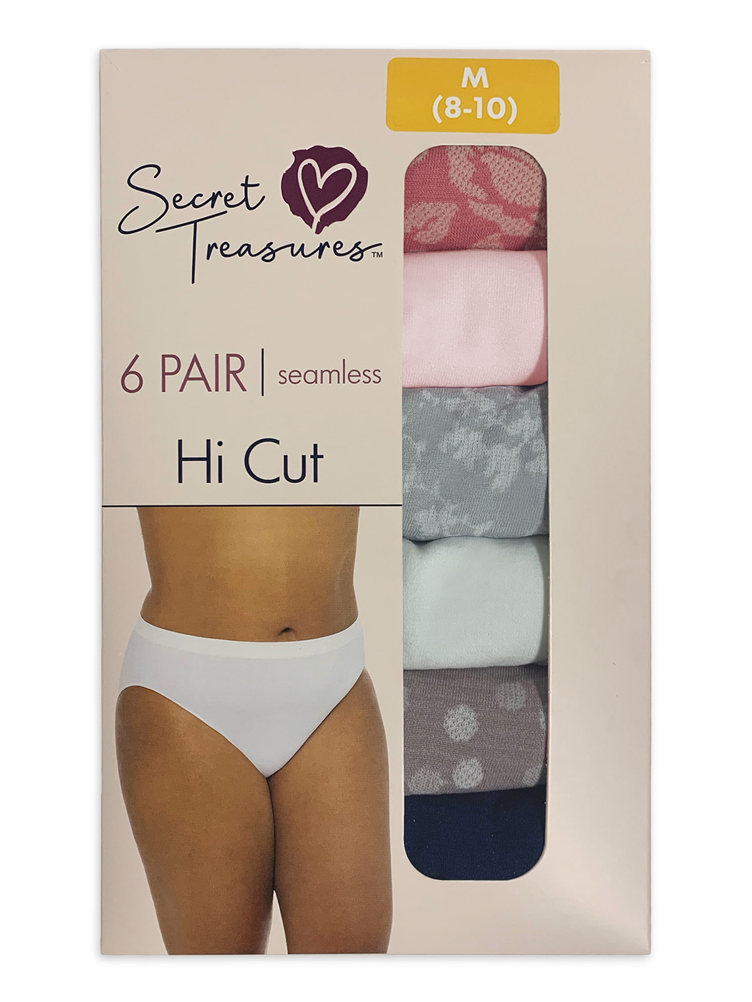 Secret Treasures Women's Seamless High-Cut Panties, 6-Pack 