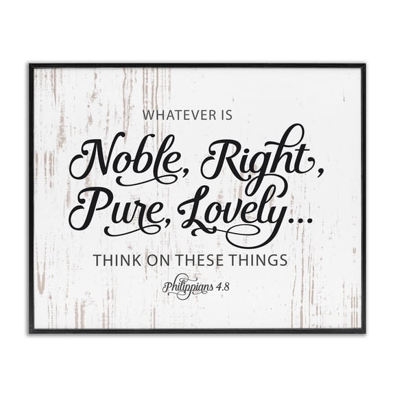 Stupell Industries Rustic Lodge Noble Right Pure Lovely Black Framed Giclee Art, 20 x 16, by Lettered and Lined