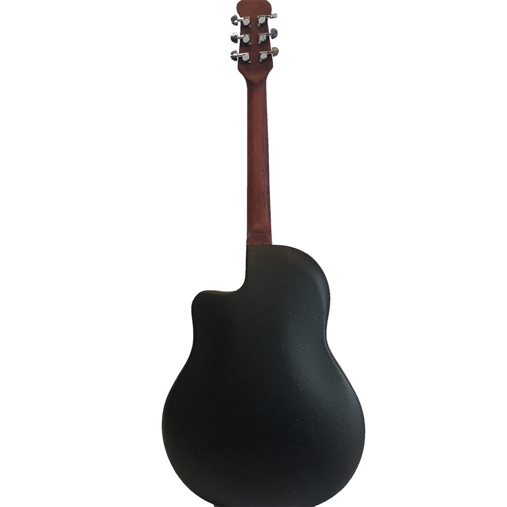 Tcbosik 41 Inch Cutawary Round Back Acoustic Guitar Spruce Top Grape Hole Burlywood