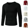 thumbnail image 2 of Fengactive Men's V Neck Knitted Solid Color Long Sleeve Casual Business Slim Fit Sweater Pullover, 2 of 6
