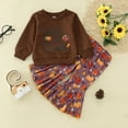 thumbnail image 2 of Youmylove Two Piece Girls Outfits Kids Baby Girls Thanksgiving Day Outfits Turkey Ruffles Sweatshirt Tops Flare Pants Bell Bottom Clothes Sets, 2 of 7