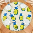 thumbnail image 2 of Hawaiian Tablecloth with Pineapple Print Exotic Tropical Fruit Pattern Summer Golden Yellow Plant Inspired Kitchen Cover, 2 of 7