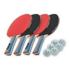 Killerspin JETSET4 Table Tennis Racket Set, Four Paddles with Six Ping Pong Balls