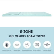 Best Price Mattress 3 5-Zone Cooling Gel Memory Foam Mattress Topper, Queen