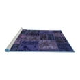 thumbnail image 2 of Ahgly Company Machine Washable Indoor Rectangle Oriental Blue Modern Area Rugs, 6' x 9', 2 of 4