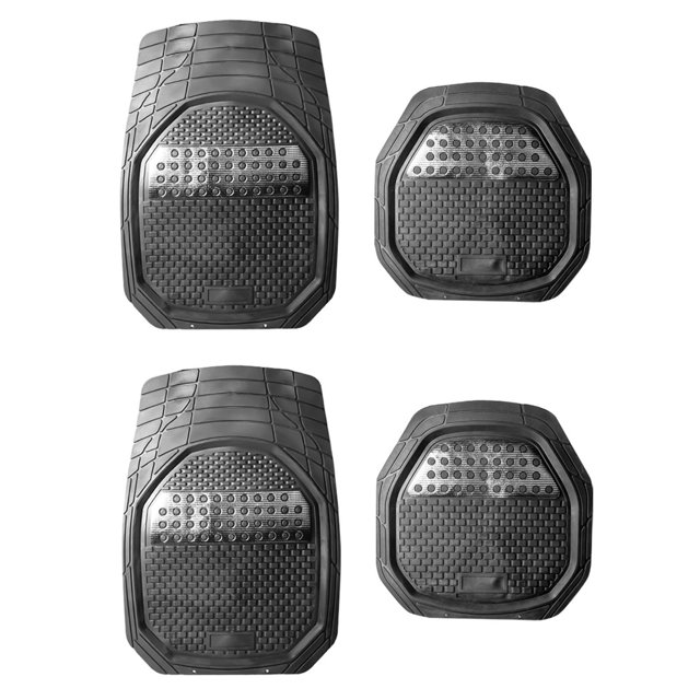 Alfombrillas impermeables de PVC para coche, resistentes, juego de 4 piezas, resistentes a las manchas, universales, delanteras y traseras Cola Alfombrillas de automoción