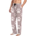thumbnail image 4 of Men's Pajama Pants with Pockets Sleepwear Lounge Pants Stretch Casual Rose Gold Dog Paw, 4 of 6