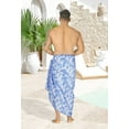 thumbnail image 3 of LA LEELA Men's Bath Trunk Swimwear Sarong Pareo Beach Wrap One Size Leaves, Dark Blue Summer Vacation Party, 3 of 4