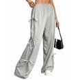 thumbnail image 3 of Women'S Baggy Sweatpants Elastic Waist Casual Wide Leg Pants with Pocket Y2K Going Out Travel Pants Light Gray S, 3 of 9