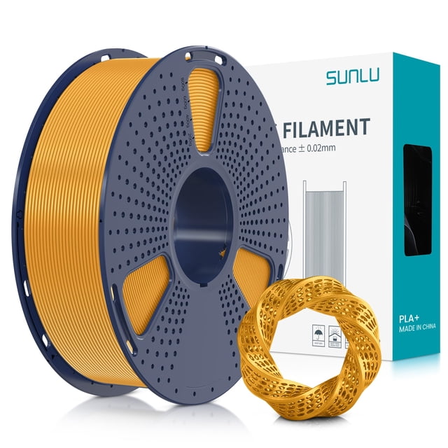 Filamento para impresora 3D SUNLU PLA Plus de 1,75 mm, bobina de 1 kg, color dorado