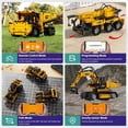 thumbnail image 4 of Ylutex 5 in 1 STEM Building Block Set, App & Remote Control Construction Building Block Vehicle Kit, DIY Excavator Crane Truck Bulldozer Roller, 4 of 7
