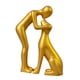 thumbnail image 4 of Estatua de hombre y perro, escultura de mascota, moderna, decorativa, adorable, única, figura para el hogar. dorado, 4 of 9