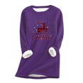thumbnail image 2 of Puntoco Mujeres Sudadera de lana gruesa Manga larga Estampado Terciopelo Cálido Cuello redondo Ropa interior tops Puntoco Puntoco-920, 2 of 5