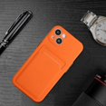 thumbnail image 5 of Funda de TPU a prueba de golpes con diseño de ranura para tarjetas para iPhone 13, color naranja, 5 of 5