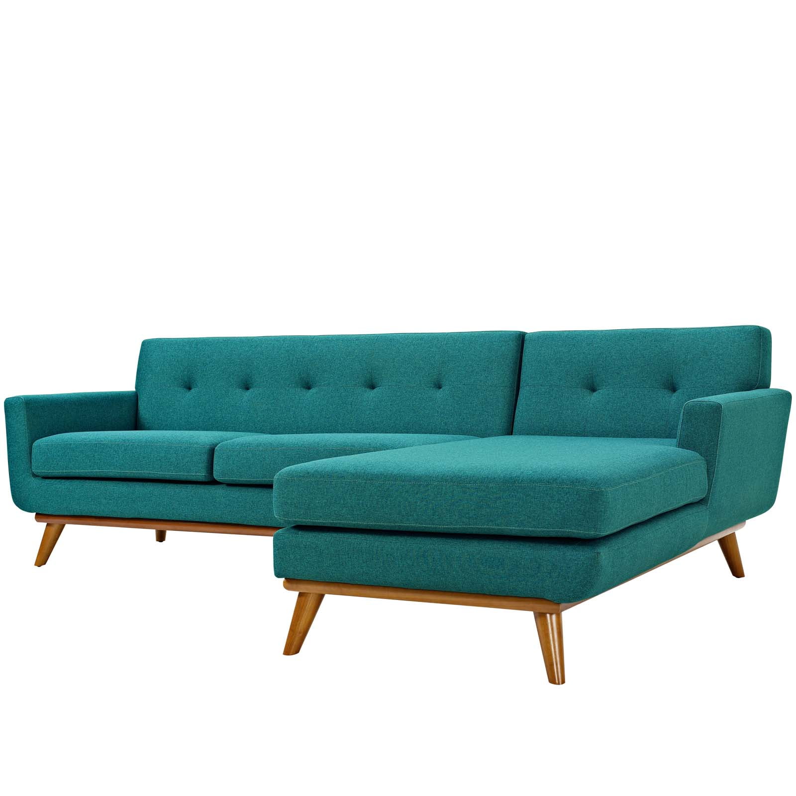 Modern Contemporary Urban Design Living Room Lounge Club Lobby Sectional Sofa Fabric Aqua Blue