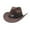 Coffee, variant on Western Denim Curved Top Hat Woolen Big Brimmed Hat Autumn and Winter Style British Jazz Hat,One Size