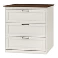 thumbnail image 3 of LAZZO 3-Drawer Dresser, Farmhouse Rustic Wood Chest of Drawers, Wide Storage Organizer for Bedroom, Living Room, Entryway, White, 3 of 8