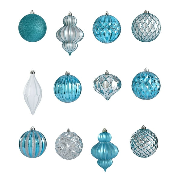 Nearly Natural Assorted Colors Glass Decorative Christmas Accent Ball Ornaments, 52 Count