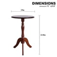 thumbnail image 7 of HLR Round Small End Table, Wooden Pedestal Side Coffee Table,  Vintage Accent Nightstand for Living Room, Bedroom, Entryway, Dark Brown, 7 of 7