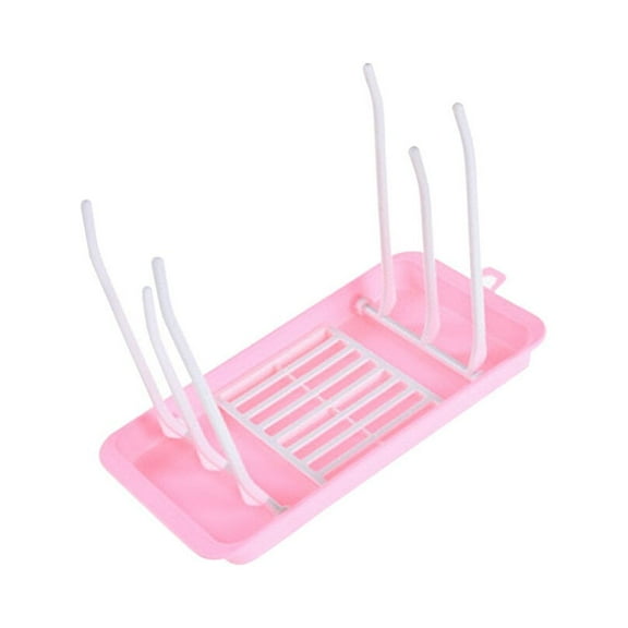 Uonlytech Baby Bottle Drying Rack Pink Foldable Box 1Pack