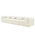 thumbnail image 3 of Christopher Knight Home 145.5" Modular Sectional Sofa, 4-Piece Upholstered Full-Compressed Foam Couch, Beige, 3 of 13