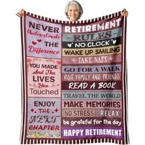 Retirement Gift for Women Goodbye Gifts for Coworkers Retirement Gifts for Women 2024 Happy Retired Gifts for Women Retirement Gifts for Nurse Boss Lady Friends Teacher Retirement Blanket 50"*60" Red