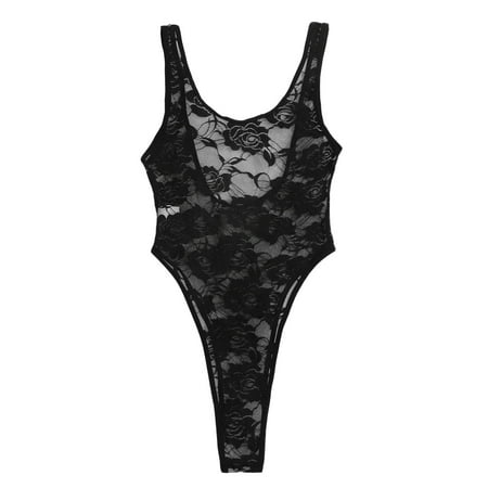 

Cathalem plus Size Small Cup Lingerie Womens Lace Waist Embroidery Crochet Lingerie Pajamas Underwire Lingerie for Women Underwear Black Large