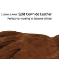 thumbnail image 3 of HOMEIORA 1 Pair Work Gloves Winter Insulated Coldproof Leather Glove Thick - Flexible Warm for Working in Cold Weather for Men & Women - Medium, Brown, 3 of 8