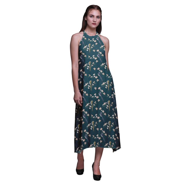 Bimba Robe de Plage Dos Nu pour Femmes, Col Licou, Soirée d'Été, Grande Taille