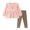 Pink, variant on Girls Clothes 2 Piece Outfits Top and Floral Legging Set for Fall Cool-Weather, School Days, Picture Day, Home, Park(Pink,4 Years)