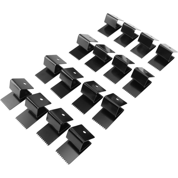 PinesC 16 Pack Hurricane Board Up Clips, Stainless Steel Clips and Screws for 1/2 inch Plywood, Hurricane Window Clips with 4 Handles, 8 Handle Screws, OSB Boards, Brick, Concrete (Black)