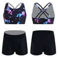 thumbnail image 5 of DPOIS Kids Girls Criss Criss 2 Piece Tankini Swimsuits Sets Top with Boyshorts Dark Night Black 16, 5 of 7