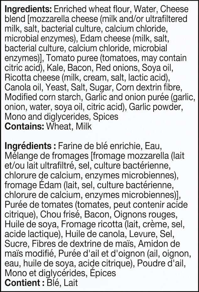 Dr. Oetker Ristorante Pizza au chou frisé et bacon (355g) 355g