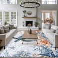 thumbnail image 3 of Oceans Large Area Rugs 8x10 ft Coastal Orange Blue Sea Turtles Starfish Coral Gradient Washable Rug Non Slip Indoor Carpet Absorbent Floor Mat for Living Room Bedroom Dining Room, 3 of 9