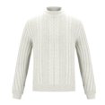 thumbnail image 2 of Yiliang Cable knit Classic Sweater for Men Fall and Winter Long Sleeve Warm and Thermal Top Clothes ,Beige,L, 2 of 5
