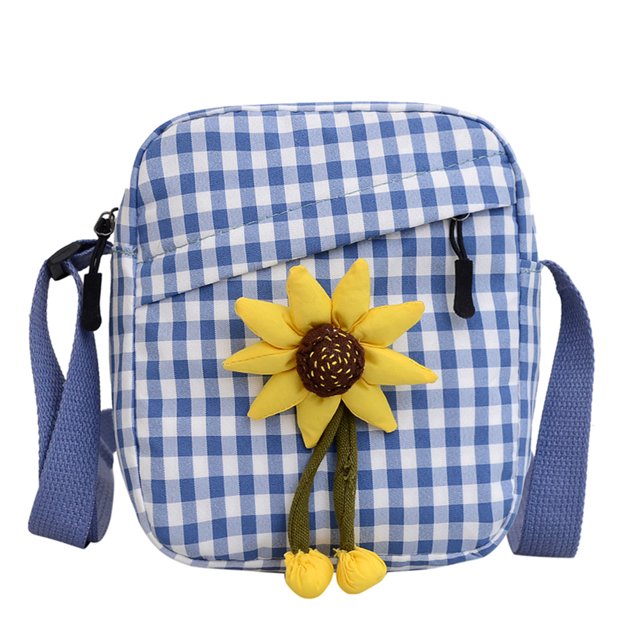 Bolsa vagabundo de moda para mujer, cruzado bonito a cuadros para regalo de cumpleaños (azul) JShteea Para Estrenar