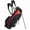 Black/Red, variant on Ram 9” Golf Stand Bag Lightweight 5-Way Divider Golf Bag with 6 Pockets Rain Hood 4-Point Shoulder Strap Black