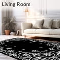 thumbnail image 2 of ODIKA 8'x10' Machine Washable Non-Slip Area Rug, Winter Tree Skirt Featuring Cascading Snowflake Motifs and Sparkling Details High Traffic Rug with Pad, Black, 735197, 2 of 8