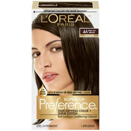 Superior Preference Fade-Defying Color # 4A Dark Ash Brown - Cooler - 1 Application Hair Color (Pack of