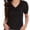 Black, variant on Women's V Neck Dot Puff Sleeve T-Shirts Loose Casual Summer Tops