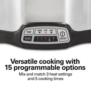 Hamilton Beach 6 Qt Programmable Slow Cooker, Stoneware Crock with Removable Pot, Stainless Steel