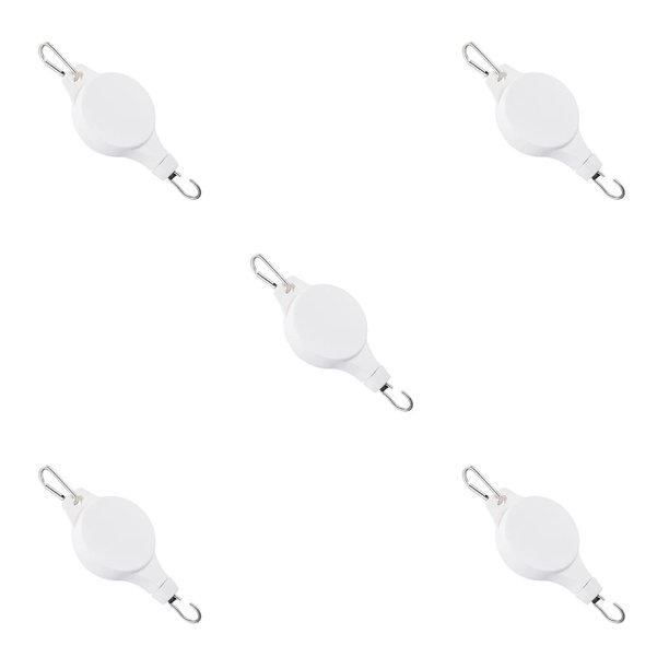 Naiovety Gancho de polea retráctil, colgador de 2,2-35 libras, elevador extraíble, jaula para pájaros, lavabo, almacenamiento, balcón, interior, Blanco 5piezas Naiovety CBP235892