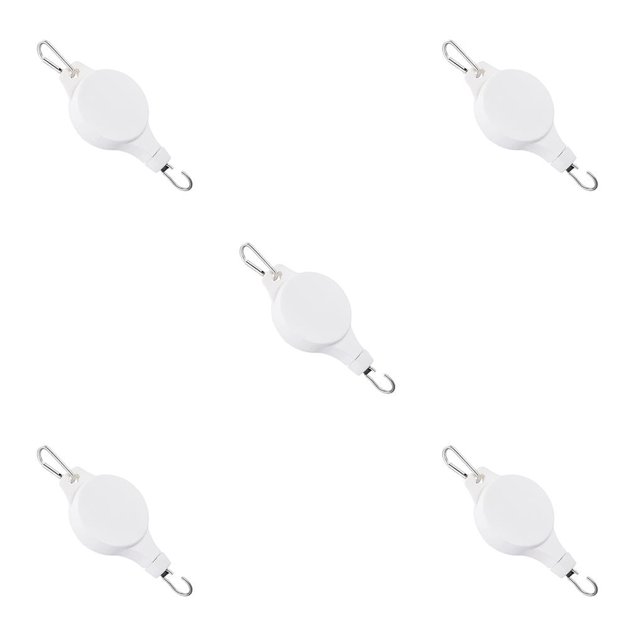 Ounissouiy Gancho retráctil, colgador de 1-15KG, jardinera extraíble, jaula para pájaros, soporte para lavabo, invernadero, balcón, exterior, blanco Blanco 5piezas Ounissouiy CBP235892