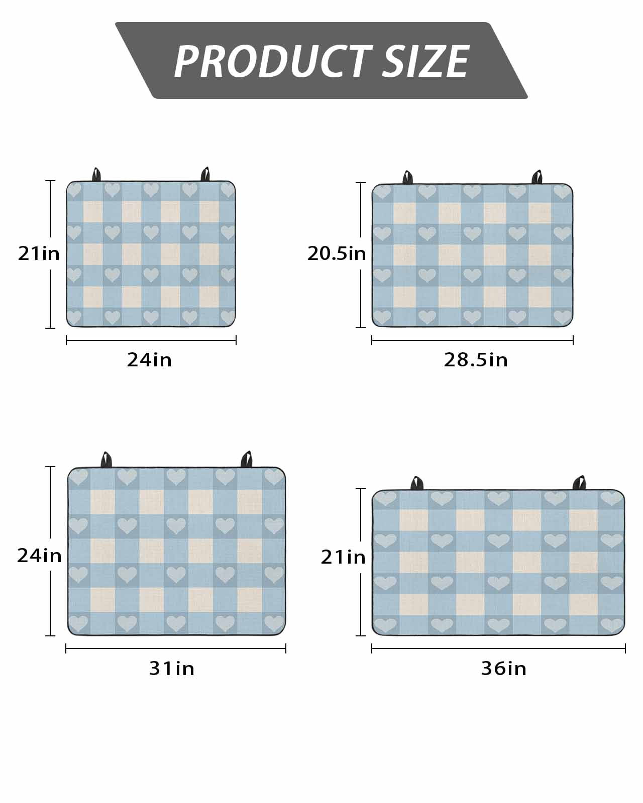 Stove Top Covers for Electric Stove, Blue Plaid Glass Stovetop Cover Protector, Country Cute Love Pastoral Heart Lattice Induction Cooktop Protector Oven Mat for Kitchen Countertop 24"x21"