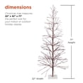 thumbnail image 4 of Alpine Corporation 71" High Indoor/Outdoor Artificial Flocked Christmas Tree with LED Lights, Brown, 4 of 13