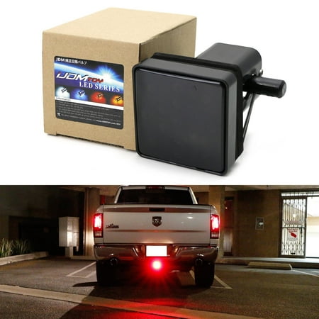 iJDMTOY Smoked Lens 15-LED Super Bright Brake Light Trailer Hitch Cover Fit Towing & Hauling 2