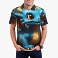 thumbnail image 1 of Balery Adorable Blue Baby Dragon Camisa Polo de Hombre con Estampado, de Manga Corta y Tejido Medio, Camisa Tipo Golf Polo-Medium, 1 of 6