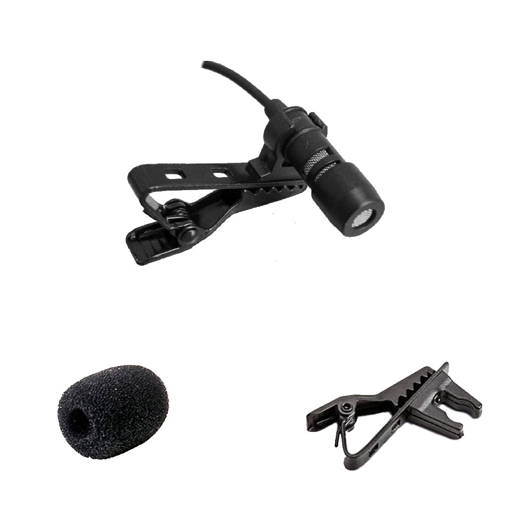 Black Lavalier Microphone, Cardidid Condenser Clip-on Mic for Audio-Technica Wireless Systems,Hirsoe Mini 4Pin Plug